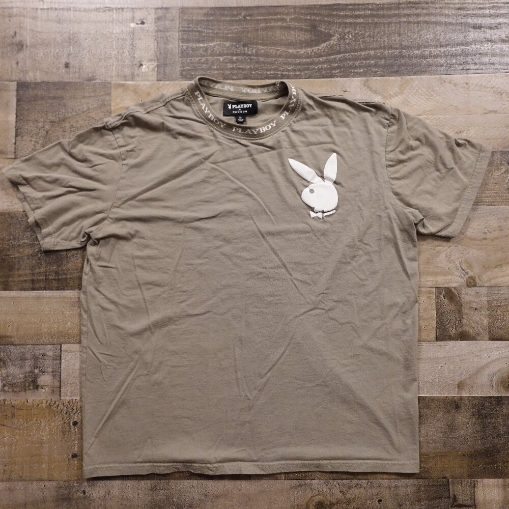 Playboy by PacSun‎ Graphic Logo T-Shirt Men’s XL Tan Casual Streetwear